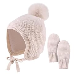 Beige Hat+gloves No Thumb