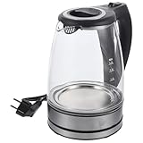 Bouilloire électrique en verre : particulièrement pratique le matin, elle chauffe très rapidement et permet de préparer en un rien de temps des céréales chaudes, du chocolat chaud, etc