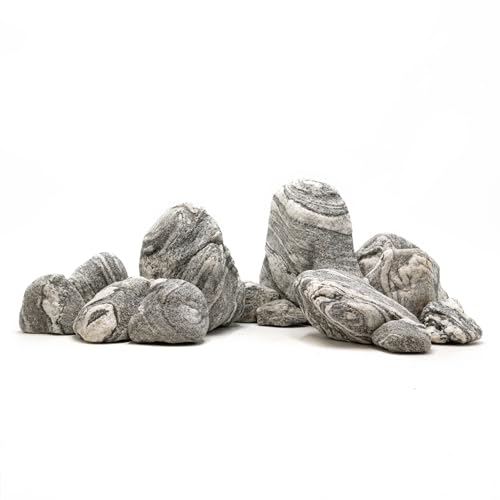 Image of Silver Seiryu Rock Aquarium Rocks 40lb Natural Mountain Stone for Fish Tanks, Aquascaping, Terrariums, Bonsai, Garden Landscaping & Reptile Habitats(2-10inch 12-14Pcs)