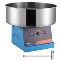 VEVOR Elektrische Zuckerwattemaschine, 1000 W Zuckerwattegeräte, Kommerzielle Zuckerwattemaschine mit Edelstahlschüssel & Zuckerlöffel, Perfekt für Kindergeburtstage zu Hause, Familienfeiern (Blau)