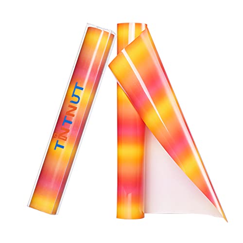 Tintnut Gradient HTV Vinyl Roll - 12 inch x 5 ft Dusk Ombre Heat Transfer Vinyl Sunset Dyeing Iron on Vinyl Pattern HTV DIY Canvas Bag T-Shirts Handbags Hats Crafts by Tintnut - Used condition - US$8.99