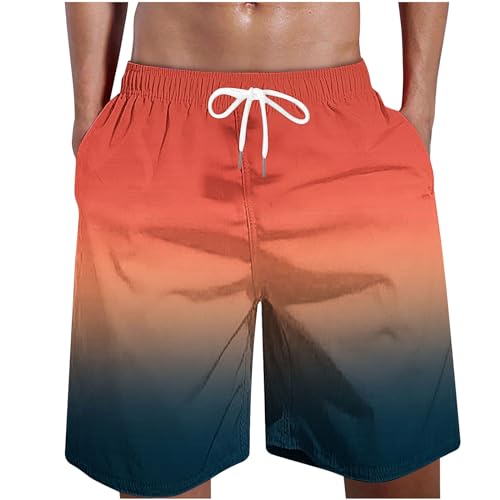 Zeiyignr Men's Board Shorts Quick Dry Swim Trunks Summer Casual Bathing Suit Pockets Swimming Shorts Gradient Beach Swimwear