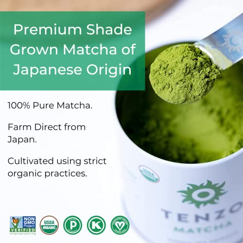 Tenzo Matcha Green Tea Powder | Usda Organic Ceremonial Grade – Paleo, Kosher, Vegan – Authentic Japanese Origin (60 Grams) #TOP3