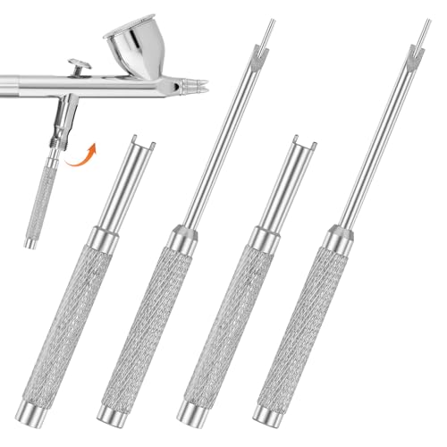 4PCS Air Brush Tools Valve Screw Replacement Repair or Needle Packing Nut Tool Replace Accessories for Double Action Air Brush Airbrush Maintenance Tools