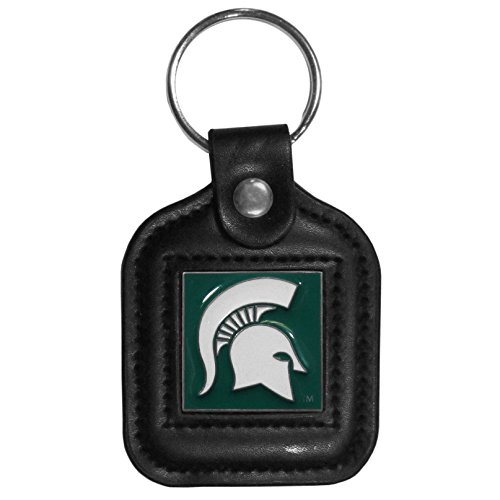 NCAA Siskiyou Sports Fan Shop Michigan State Spartans Square Leather Key Chain One Size Black