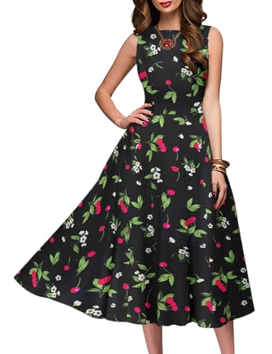 Image of Simple Flavor Women's Vintage Dress Sleeveless O-Neck Party Cocktail Dress