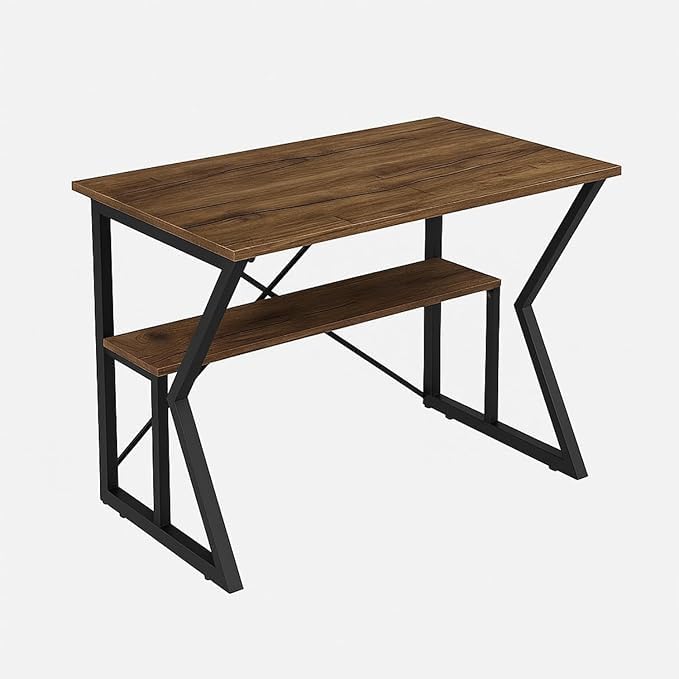 Image of Amazon Brand - Solimo DIY Study Table | Foldable Laptop Desk for Home & Office | Multipurpose K-Leg Table for Students, Work from Home, Study & Writing | Brown & Black - DIY.