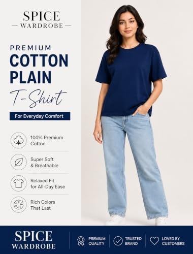 Image of Women's Plain Cotton T-Shirt