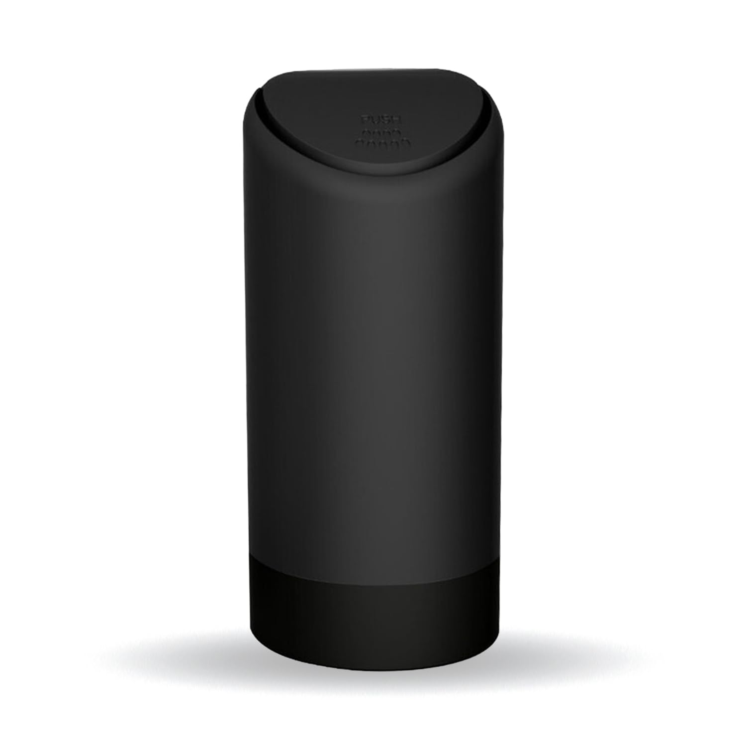 pvotawp Mini Car Trash Can Garbage Bin, Small Silicone Waste Container with Lid Fit in Side Door Cup Holder, Leakproof Portable Rubbish Dustbin for Vehicle, Home, Office, Bedroom, Kitchen (Black)