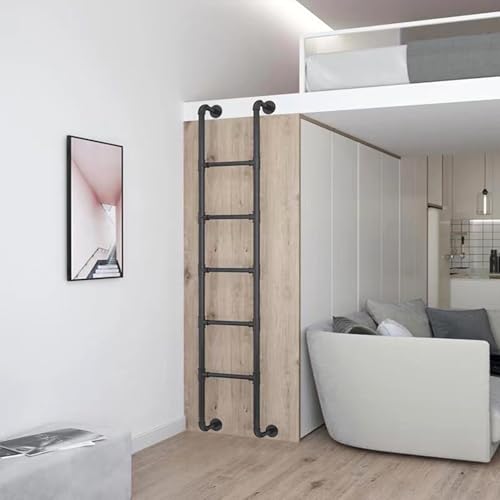 Escalera de pared para altillo y literas en habitaciones modernas