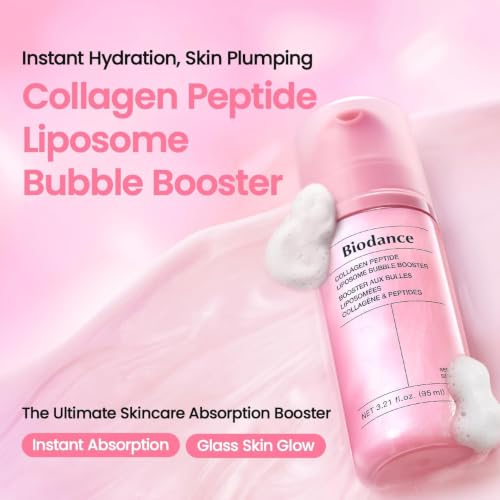 Image of BIODANCE Collagen Peptide Lipsome Bubble Booster, Micro-Bubble Foam Essence for Elasticity and Plumping, Hydration & Skin Prep Boost, Korean Skin Care | 3.21 fl.oz