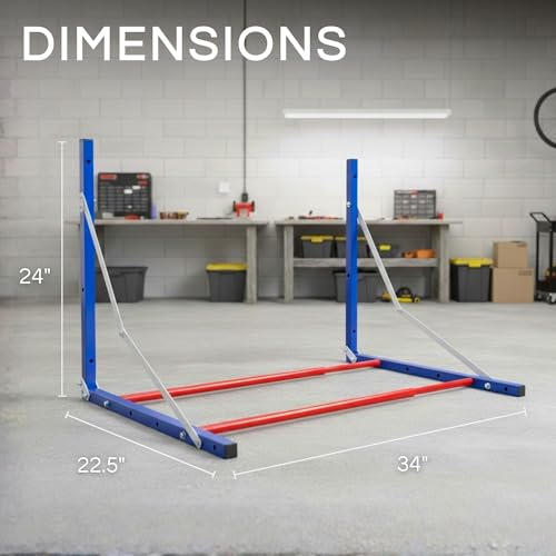 TireCaddy - Wall-Mounted & Foldable Shelf for Garage Wall (Red, White, & Blue) | RV & Truck Accessories | Safe Tire Rack Shelving Unit | Filament Shelves by TireCaddy - Image 5