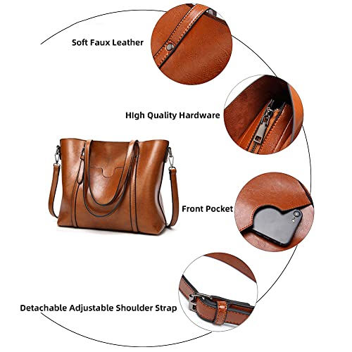 SULCET Tote Bag for Women Leather Shoulder Crossbody Bag Work Purse Large Capacity Laptop Briefcase4