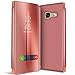 Produktbild Conie MF28165 Mirror Flip Kompatibel mit Samsung Galaxy A3 2017, Mirror Case Hülle Standfunktion Spiegel Effekt Flip Cover One Touch Bedienung für Galaxy A3 2017 Bookcover Rosegold
