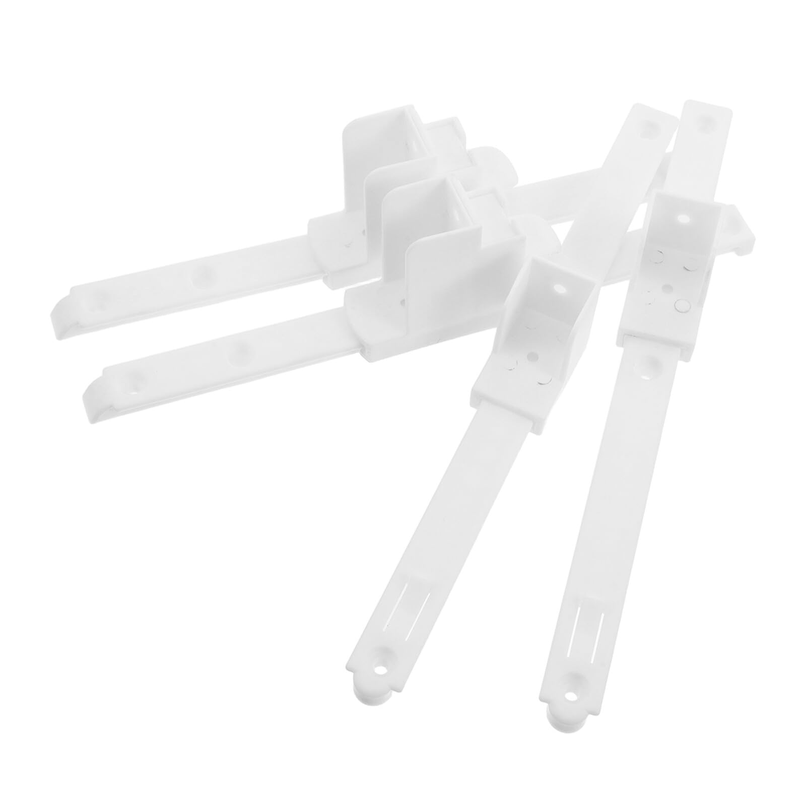 Conector de riel ranura en T para barandilla de cama infantil con plástico blanco de 4 piezas