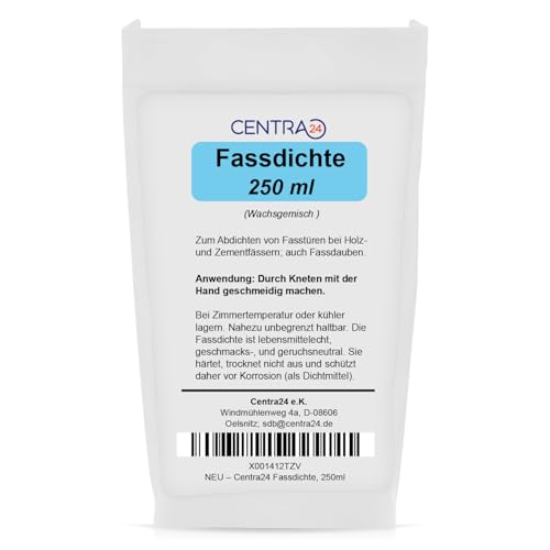 Centra24 Fassdichte 250ml, Fasstürdichte, Dichtmasse, Abdichten Holzfässer, Holz Abdichten, Fasstalg, Garten