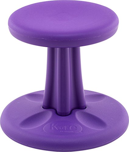 Image of Kore Preschool Wobble Stool, Flexible Seating, Ages 4-5, 12in, Purple | Wiggle chair for classroom and home boosts focus, improves posture, and provides an energy outlet; anti-tip base; Made in USA