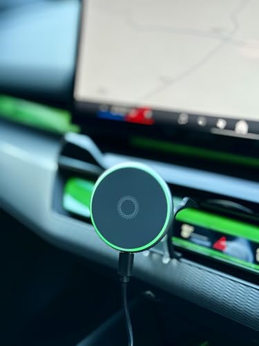 Cargador inalámbrico BMW verde claro compatible con Serie 5 G60 G61 i5 M5 2024-2026 Pro Travel
