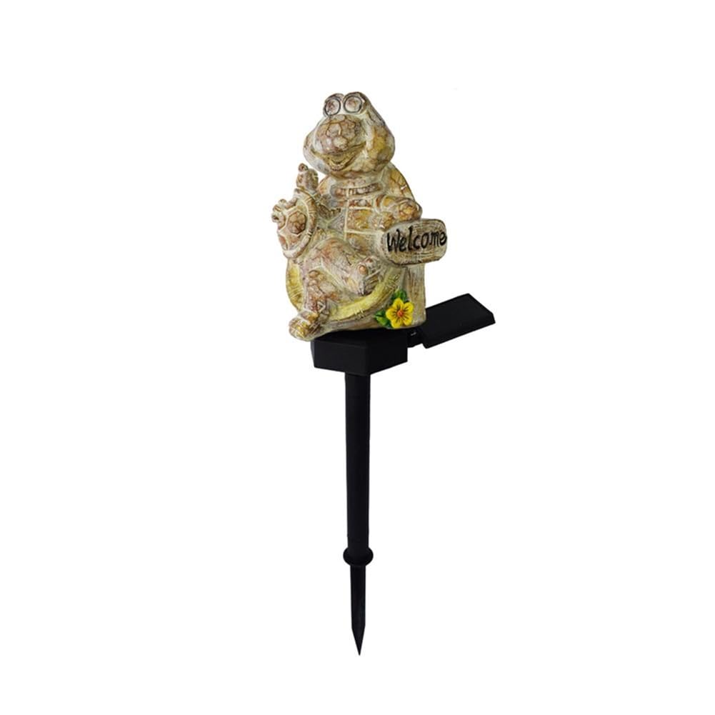 CTRLZS Sea Turtle Solar Yard Stake Resin Solar Powered Stake Light for Garden Engraved Animal Statue Waterproof Solar Landscape