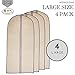 Garment Bags by Home Zone - 4 Pack of Breathable Garment Bag Clothes Covers - Protect Garments, Suits and Costumes - Ideal for Travel - Coffee & Cream Finish - Includes 4 Large Size Garment Bags (130cms 60cms)