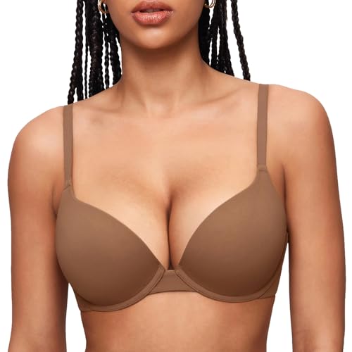 Image of INLYRIC Women's Push Up Bra Tshirt Demi Supportive Bras Underwire Plunge Padded Comfortable Inbarely Plus Collection