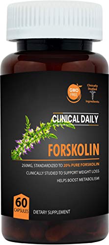 Natural Forskolin Extract. 60 Vegan Capsules with 250mg Pure Coleus Forskohlii Supplement. Weight