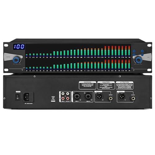 Dual Stereo Graphic Equalizer,31-Band Digital Equalizer,LED Spectrum Display with Automatic Noise Reduction for Recording Studio