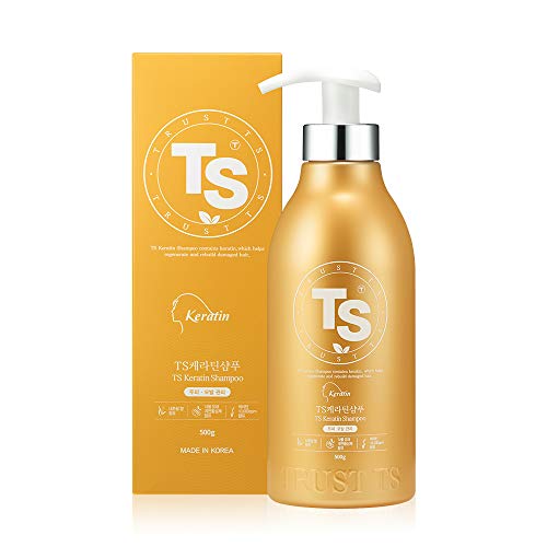 TS Keratin Shampoo (16.9 Fl Oz / 500mL) | Shampoo for Damaged Hair and Dry Scalp| Keratin Hair Care Shampoo - Moisturizing and Restorative | Silicone Free | All Hair Types
