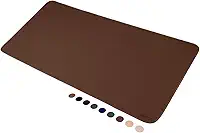 MousePad Desk Pad Eddias em Couro Ecologico 90x40cm - (Café)