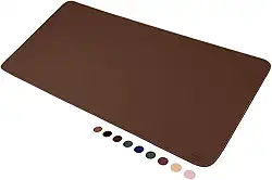 MousePad Desk Pad Eddias em Couro Ecologico 90x40cm - (Café)