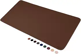 MousePad Desk Pad Eddias em Couro Ecologico 90x40cm - (Café)