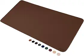 MousePad Desk Pad Eddias em Couro Ecologico 90x40cm - (Café)
