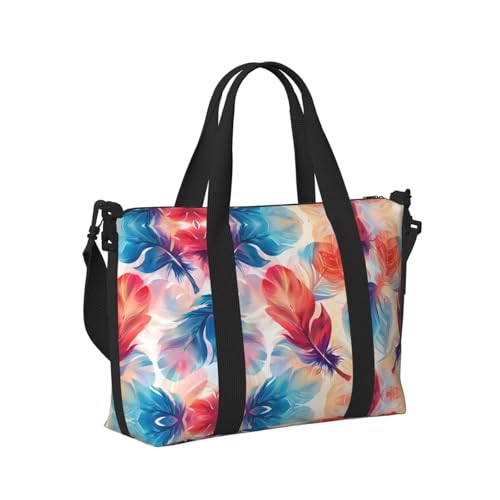 Travel Bag for Weekend Trips, Airplane Carry-On with Adjustable Strap, Feather (3)