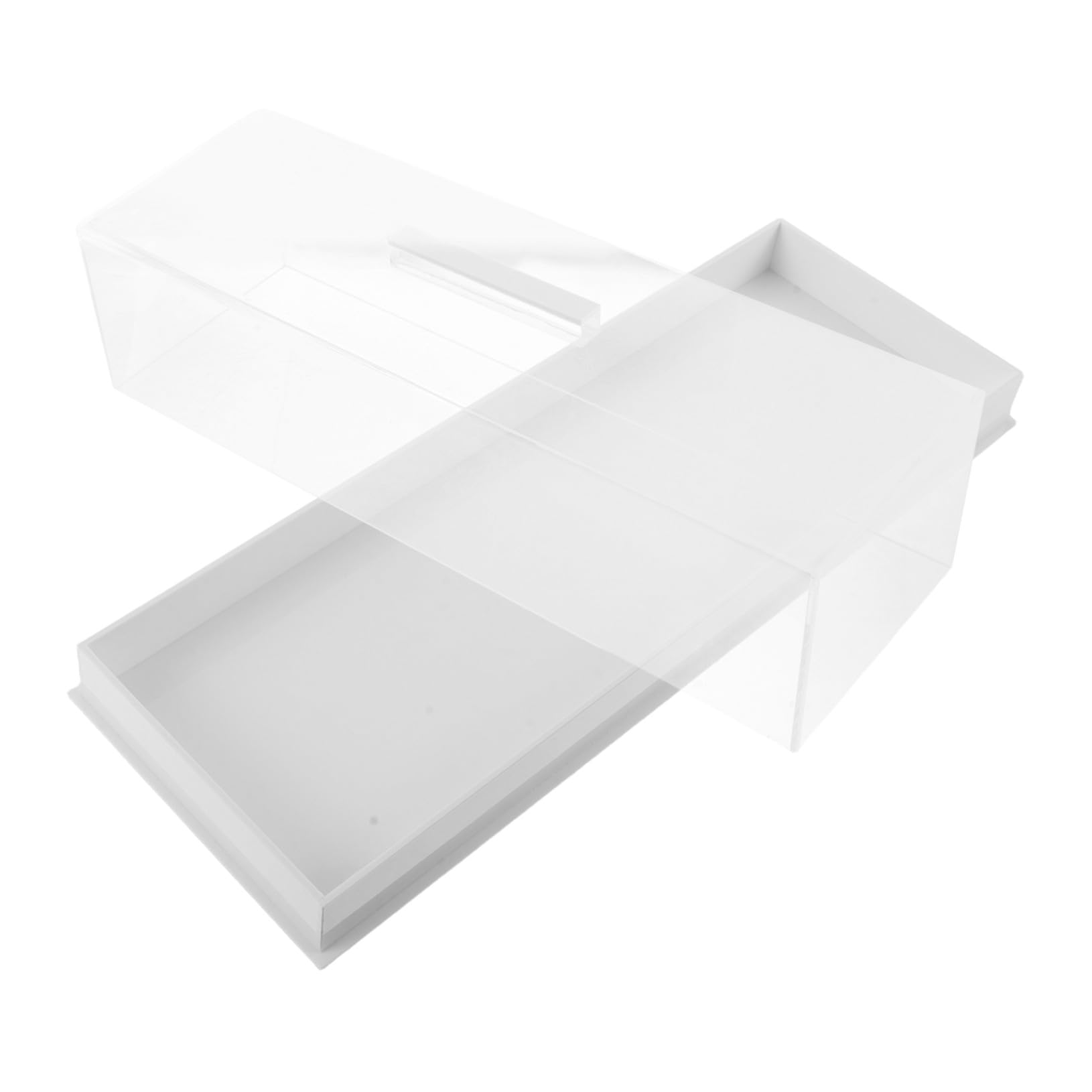Zerodeko Caja de Presentación Rectangular para Pasteles con Bandeja de Acrílico Tapa para Tartas Soporte Transparente para Postres para Cafetería y Hogar