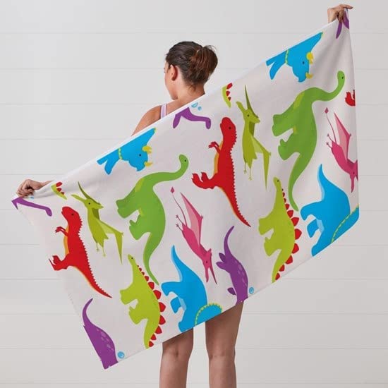 CafePress Dinosaur Beach Towel - 30x60 Inches, Super Soft & Absorbent, Fun Kids Pattern