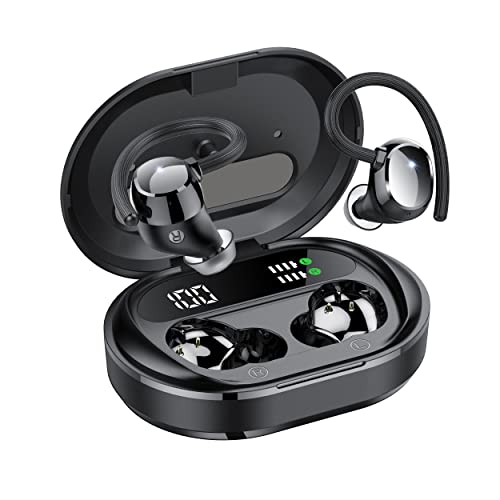 Auriculares-Inalambricos-Deportivos-Hi-Fi-Estereo-Auriculares-Bluetooth-52-con-Microfono-Carga-Rapida-USB-C-Pantalla-LED-IPX7-Impermeable-Cascos-Inalambricos-Bluetooth-con-Gancho-Negro