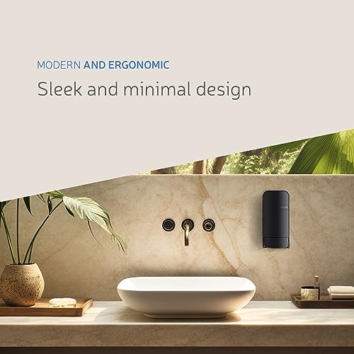 Image of Eversoft Wall-Mounted Manual Bag-in-Box Lotion Soap Dispenser, 800mL Lotion Hand Soap Sold Separately, Black 1550B-EZ