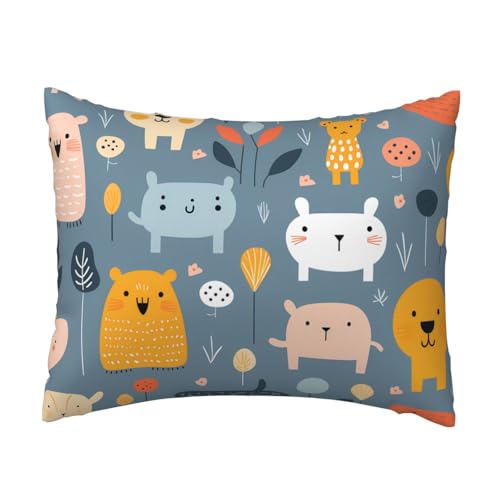 Children's Drawings Printed Pillowcase - 16 * 20 inches, Invisible Zipper, Breathable and Soft Pillowcase,