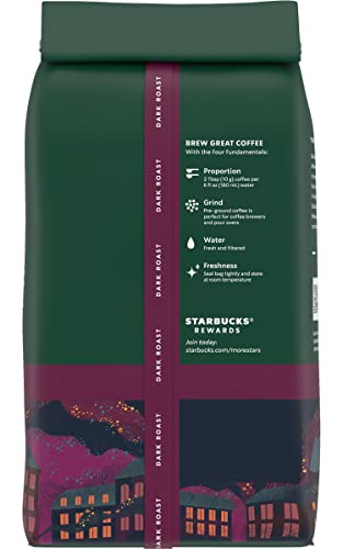 Image of Starbucks Dark French Roast Ground Coffee, 12 Ounce (Pack of 3)