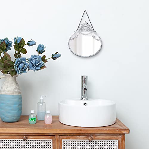 Nikky Home Rustic Decorative Metal Oval Wall Mounted Small Victorian Mirror For Home Decor Decoration, 10" X 13" #TOP3
