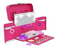 Casdon Ultimate Styling Case. Faltbarer Haar-Styling- und Zubehör-Koffer mit beleuchtetem Spiegel, Style-Buch und Haar-Accessoires. Spielset für Kinder ab 3 Jahren