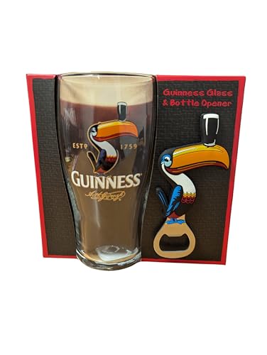 Shamrock Gift Company Guinness Toucan Pinte Verre à bière et décapsuleur