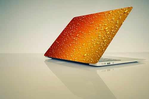 Pixel Pear Laptop Skin with 3D Orange Water Drop Pattern Design - Universal Vinyl Sticker Decal, Fits 13-15.6