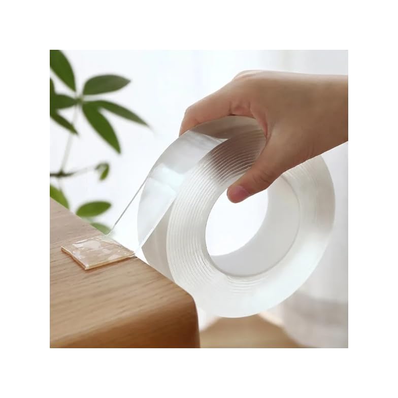 Heavy Duty Double-Sided Clear Transparent Nano Tape Reusable Strong Stick Mounting Gel Double side Clear Tape Two faced Double face sticky-Washable Reusable-UAE شريط جل نانو مزدوج الوجه