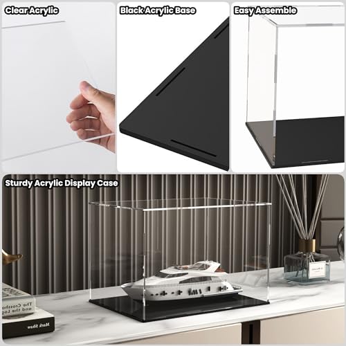 Image of Acrylic Display Case with Ball Stand for Full Size Soccers, Versatile Clear Acrylic Display Box for Sport Souvenirs Showcase
