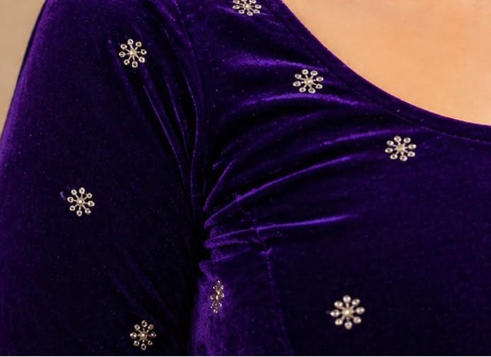 Image of Velvet Readymade Blouse for Women, Elegant, Comfortable, Stylish, Saree Choli Top, Traditional, Size S, M, L, XL, XXL