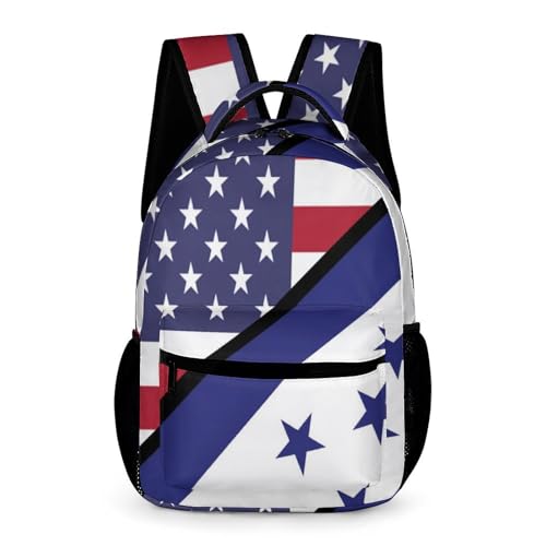 U.S. And Honduras Flag Cute Backpack Travel Bag Small Back Packs Funny Print Mini Daypack