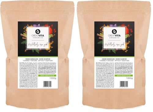 Sel cristal MeaVita gros grain de 2-5 mm, 2 paquet (1x 1000g) dans un sac