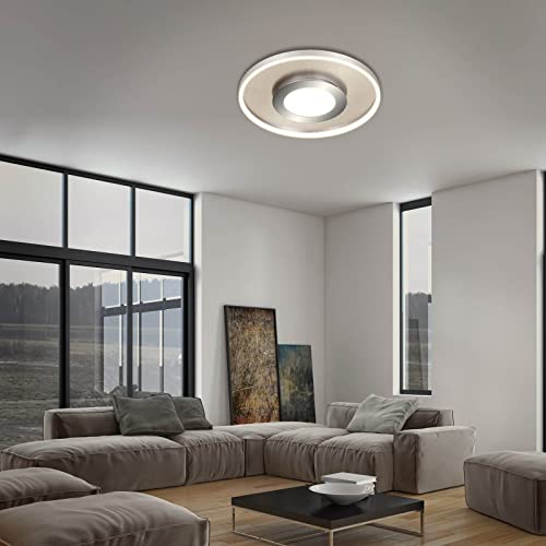 Briloner - Lampada Da Soffitto A Led Con Telecomando, Regolabile Da Bianco Caldo A Bianco Freddo, Luce Centrale, Plafoniera, Lampada Da Soggiorno, Lampada Da Camera Da Letto, 49,5X6 Cm, Nichel Opaco - 5