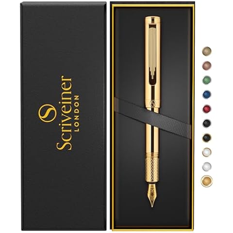Scriveiner Gold Luxury Fountain Pen - Fine Cover